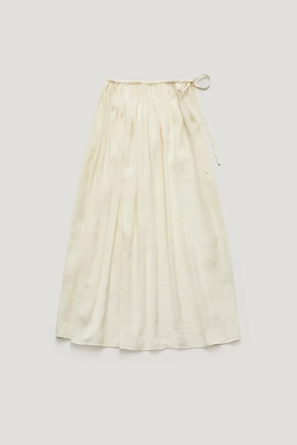 BURIN SHIRRING FLARED LONG SKIRT_IVORY / ₩169,000  ->  ₩152,100 (10%)