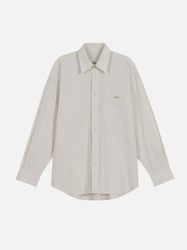 Classic tomboy shirt Peanut beige stripe