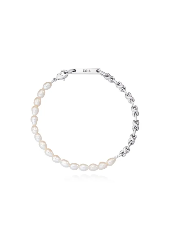 [B] Slim X Row Pearl Collar B