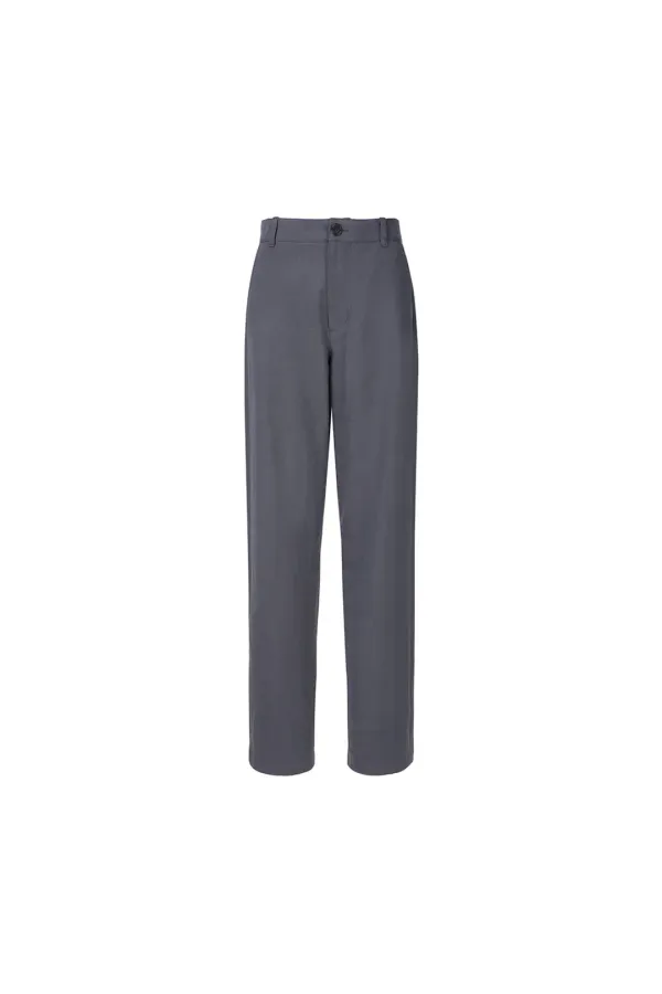 Straight Cotton Pants, Charcoal