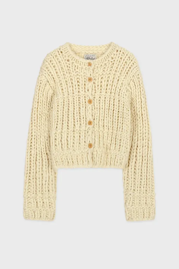 Hand Made Short Cardigan (Ivory)