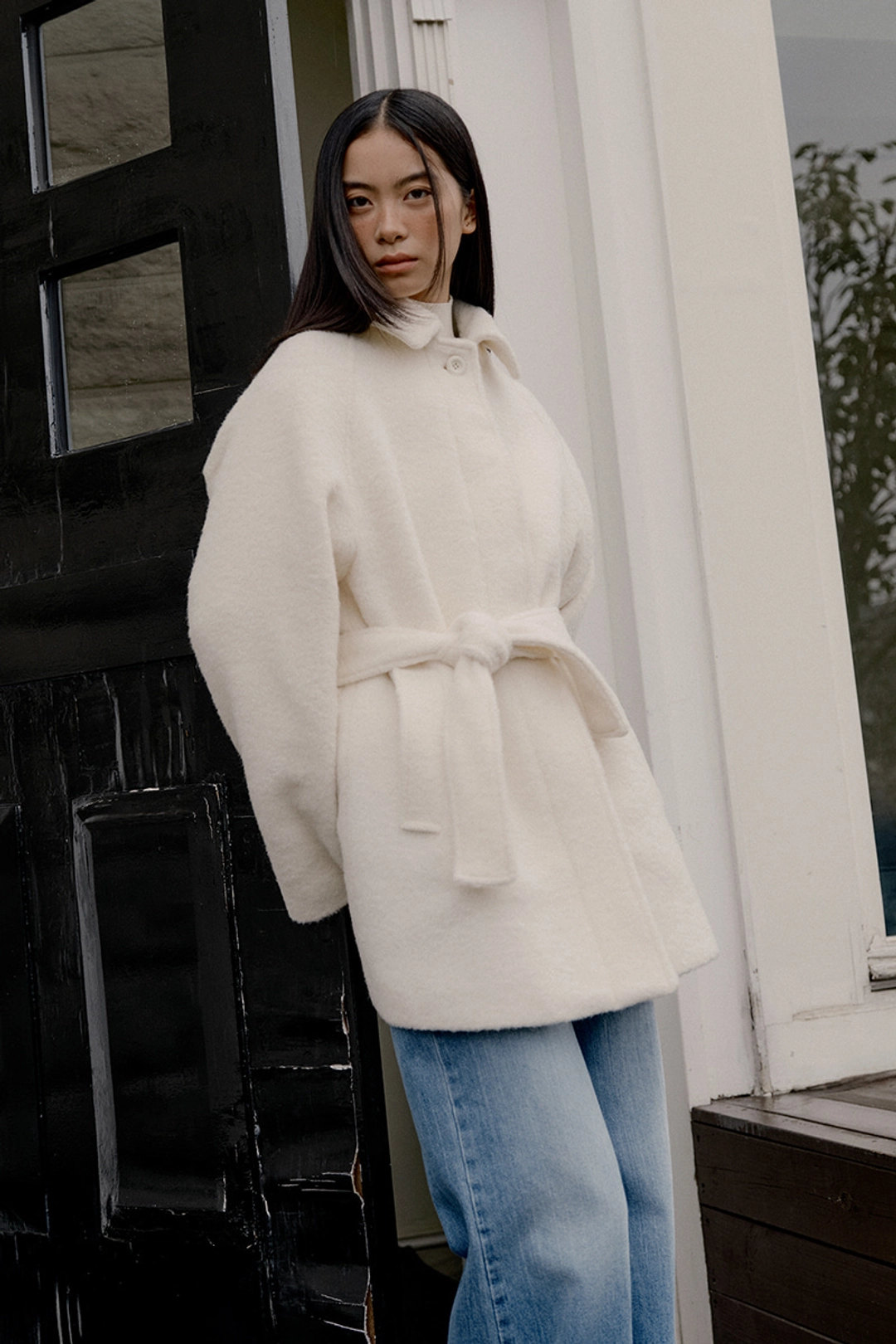 루시르주 Alpaca Wool Half Coat (ivory) 상품 이미지 1