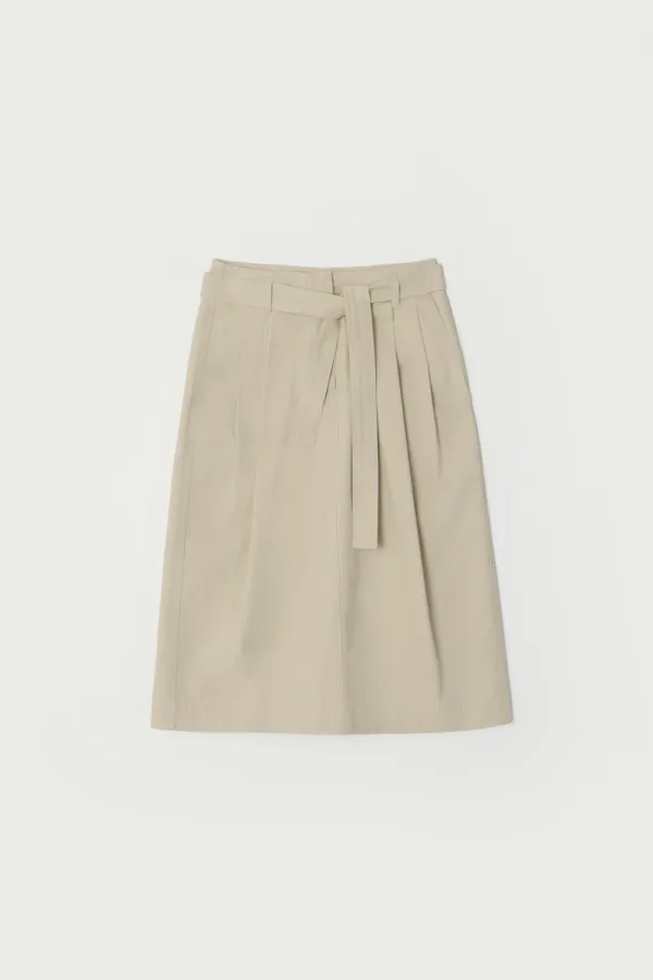 CIRCE COTTON BELT SKIRT_BEIGE