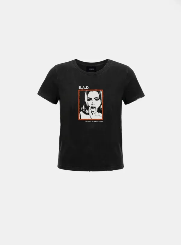 [w-tee26-135] B.A.D. Frame Gals Short Sleeve T-Shirt - Black