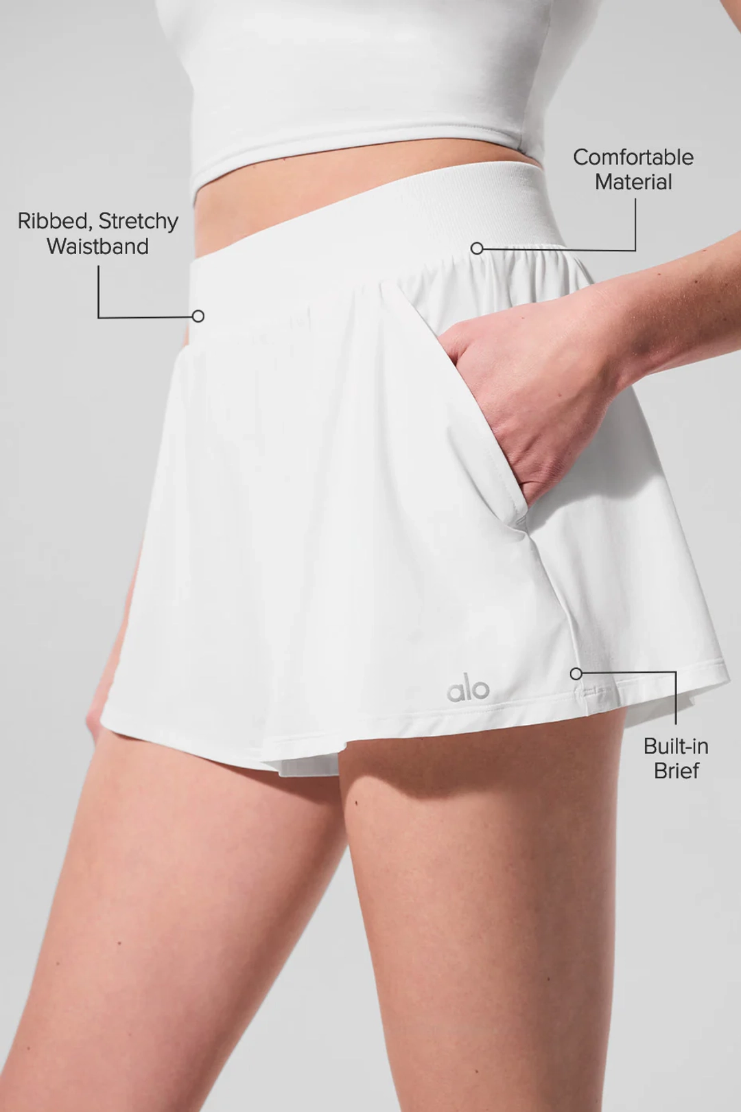 알로요가 Breezy Short - White 상품 이미지 2