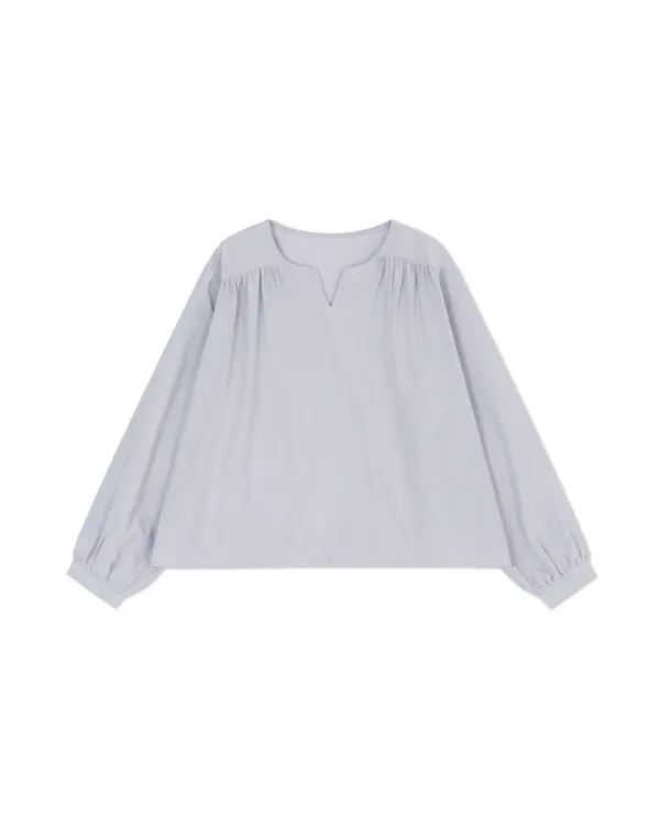 SILKY SHIRRING BLOUSE (2color)