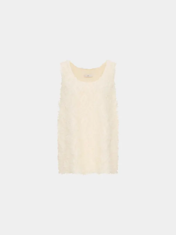 Winne feather fringed sleeveless BL