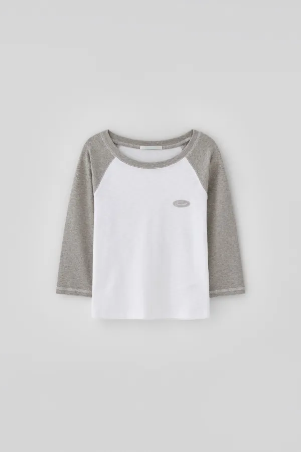 T/T Raglan logo top (gray)