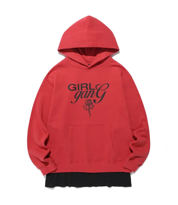 layered dress girl gang hoodie[red]