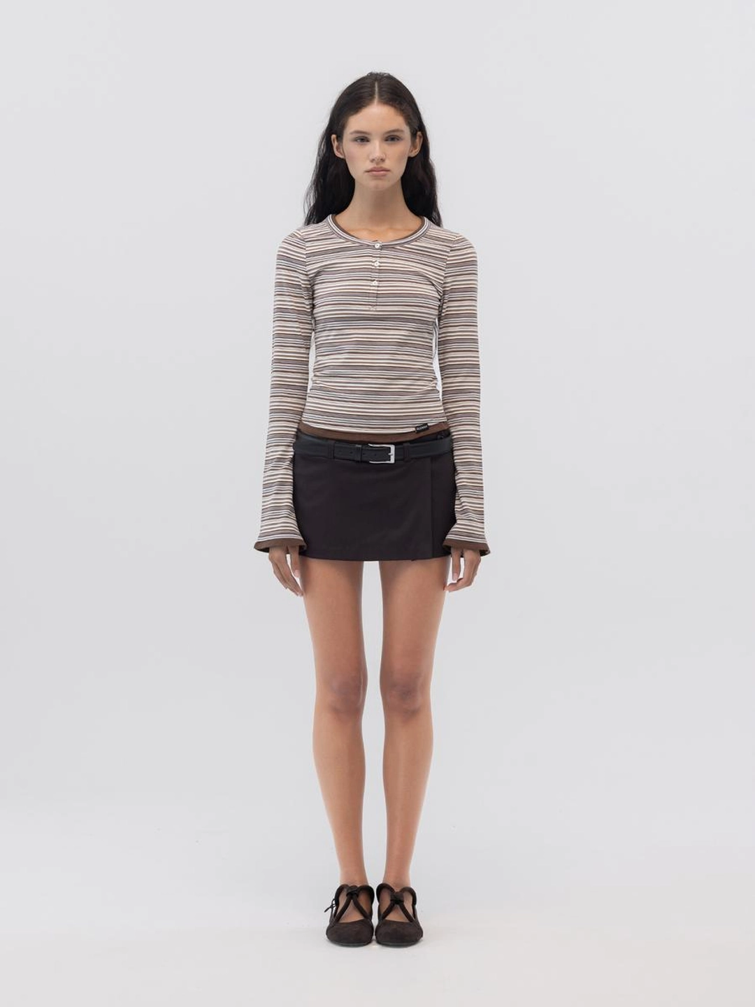 글로니 POLLY WRAP SKORT (DARK BROWN) 상품 이미지 1