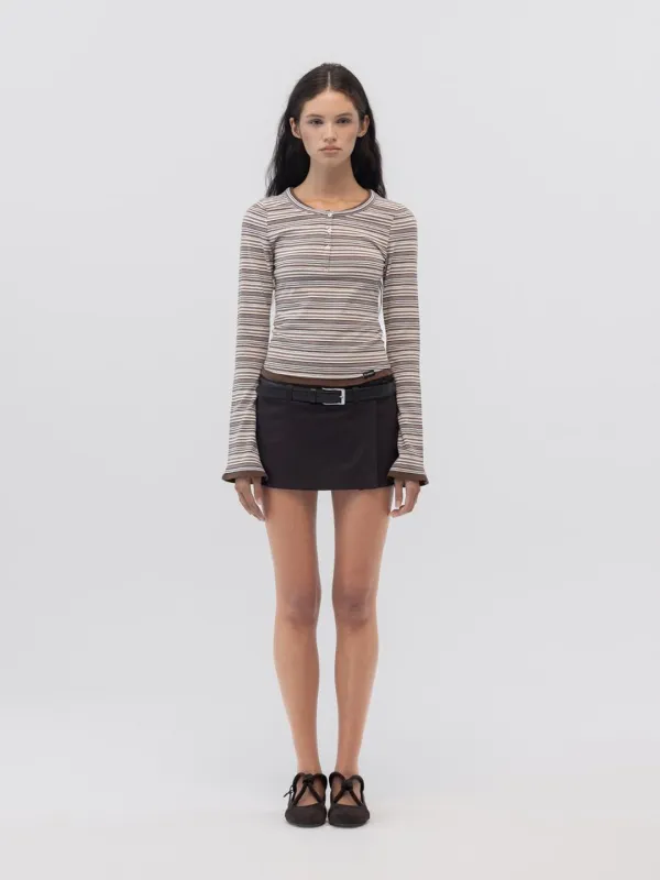 POLLY WRAP SKORT (DARK BROWN)