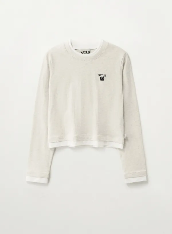 (W) Layered Long Sleeve - Oatmeal