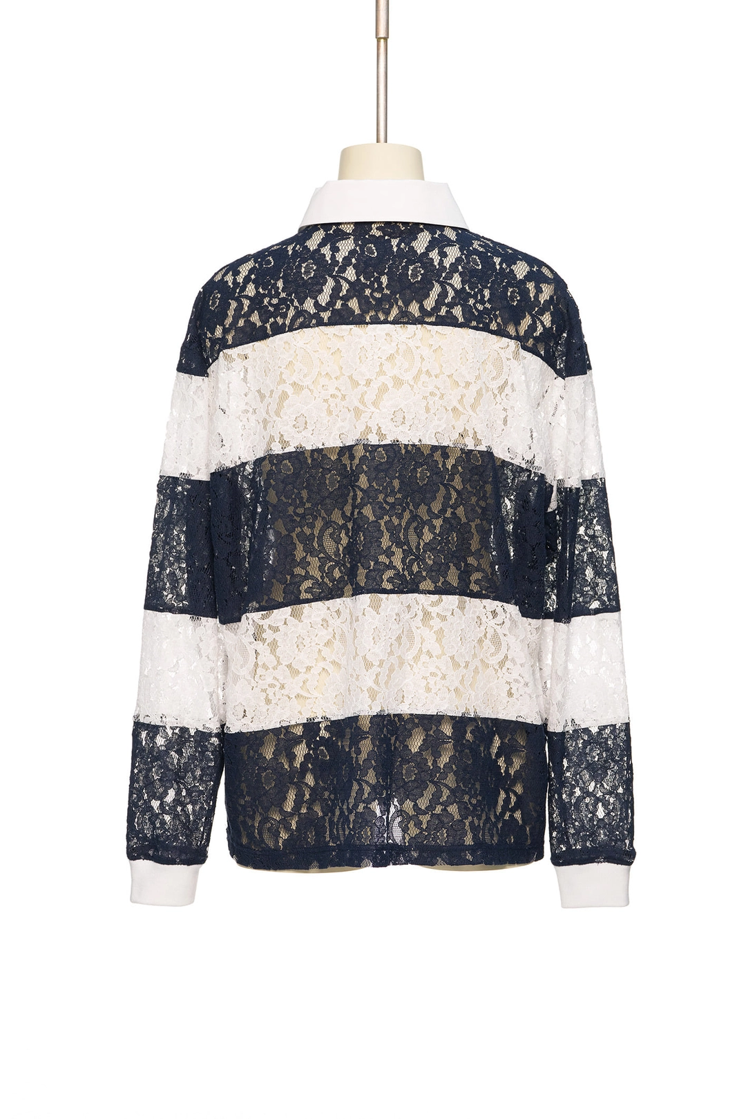 푸쉬버튼 PS26 NAVY LACE STRIPE PIQUÉ TOP 상품 이미지 2