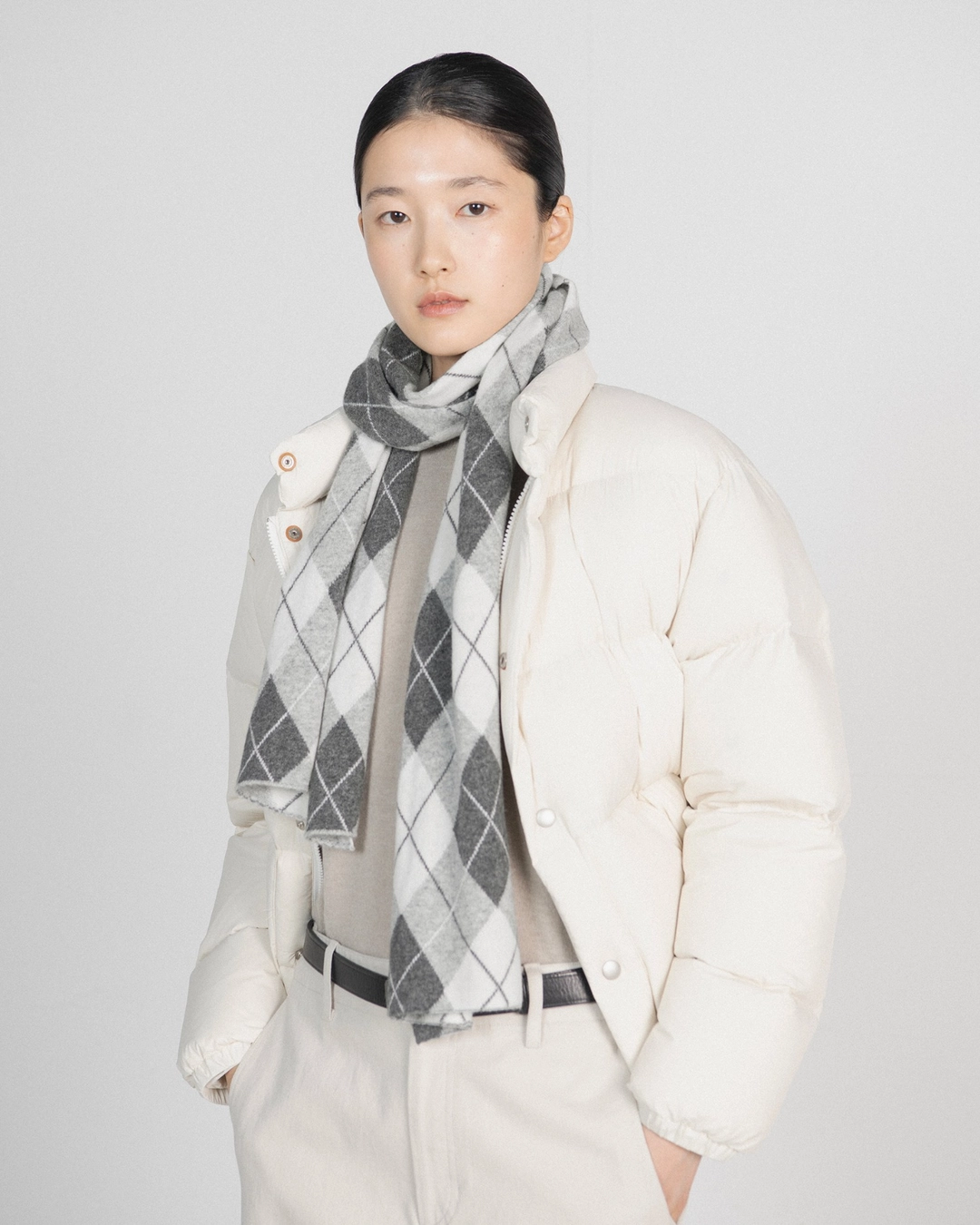 브라운야드 Argyle Muffler, Grey 상품 이미지 2