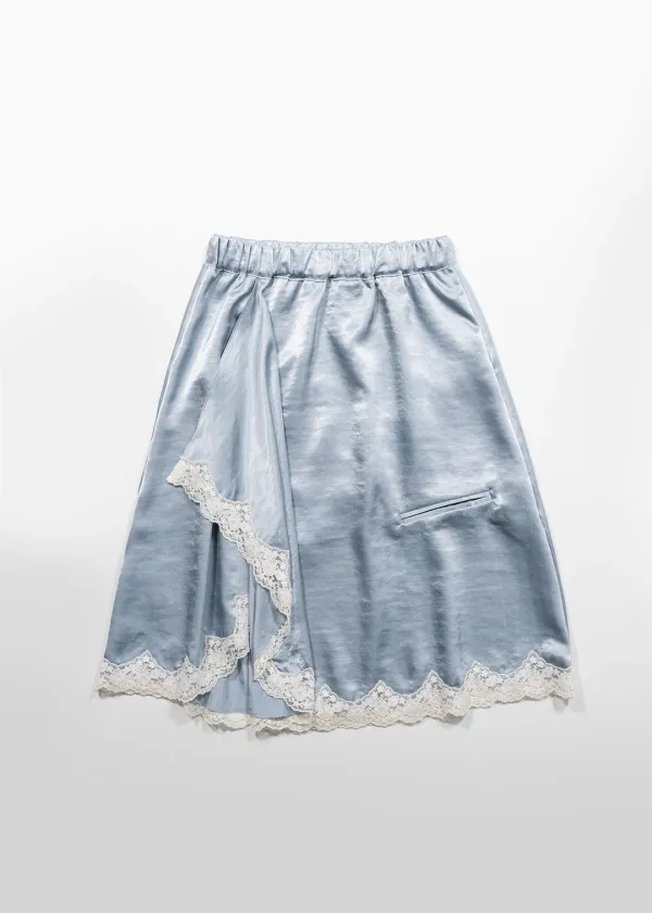 SATIN DRAPE SKIRT - BLUE(2차 재입고)