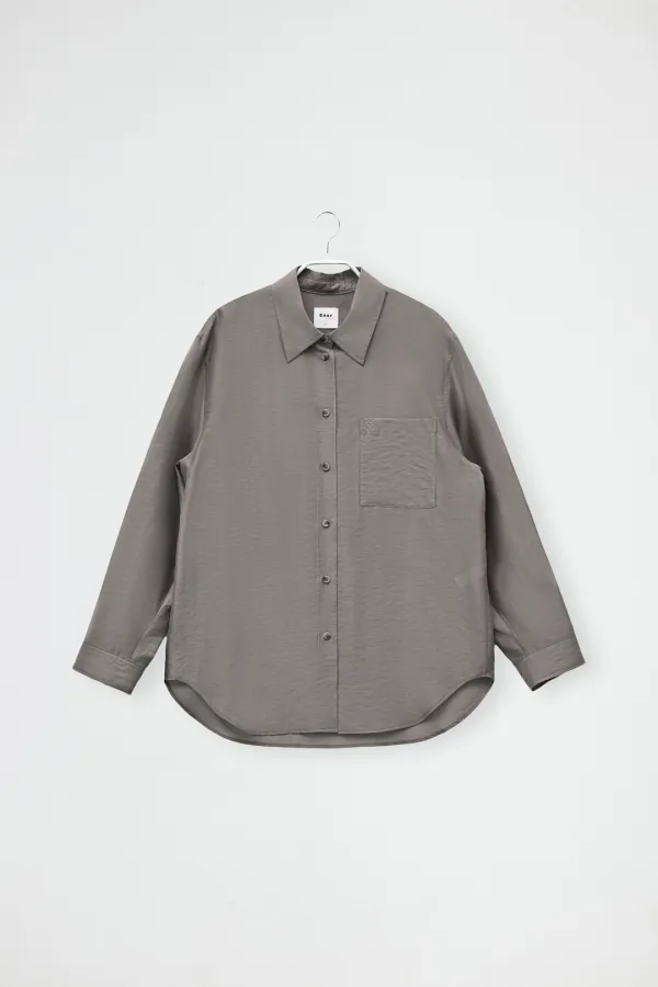 SHEER TENCEL SHIRT - GREY