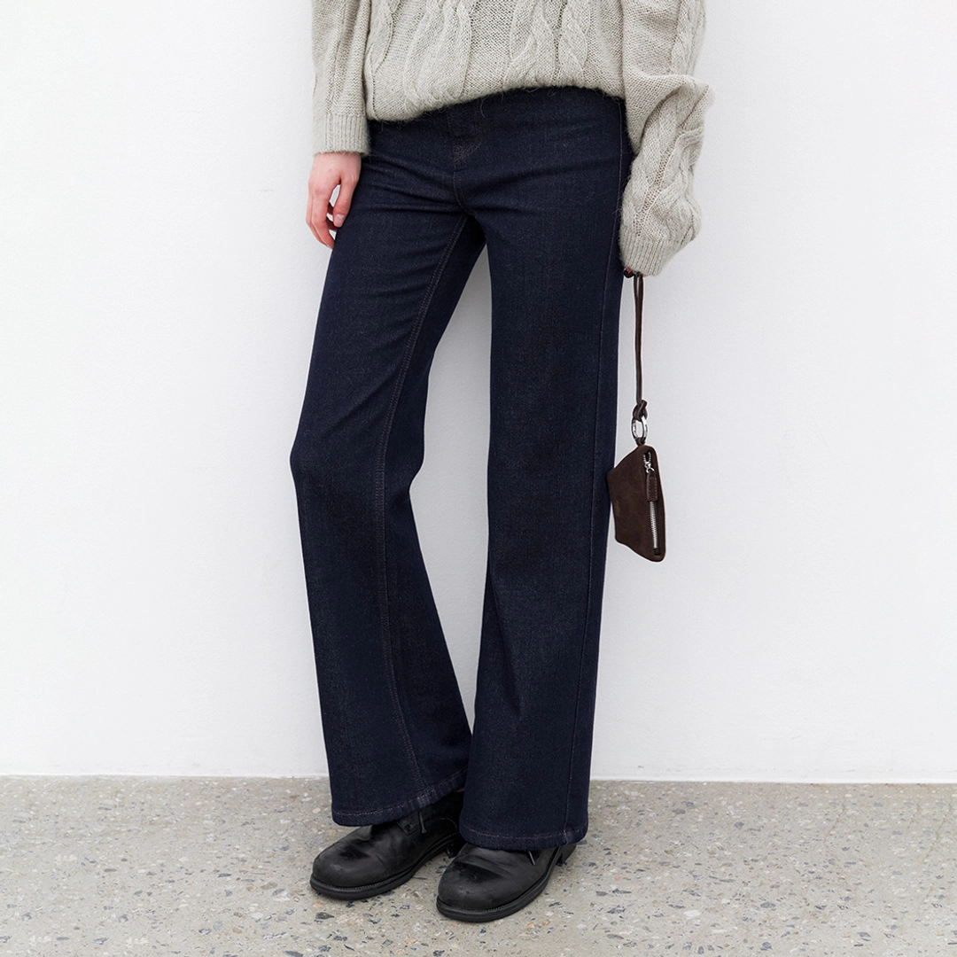아뜰리에 나인 (PT-5733)CITY BOOTCUT WARM DENIM PANTS 상품 이미지 1