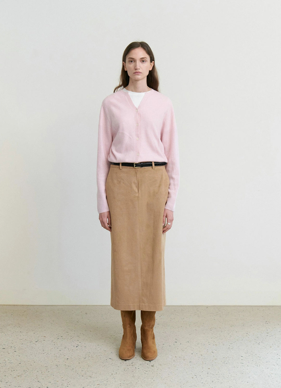 스텝어라운드 [1차] Suede H-line skirt_BEIGE 상품 이미지 2