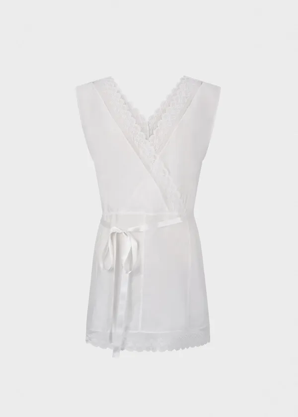Twist Ribbon Tunic White