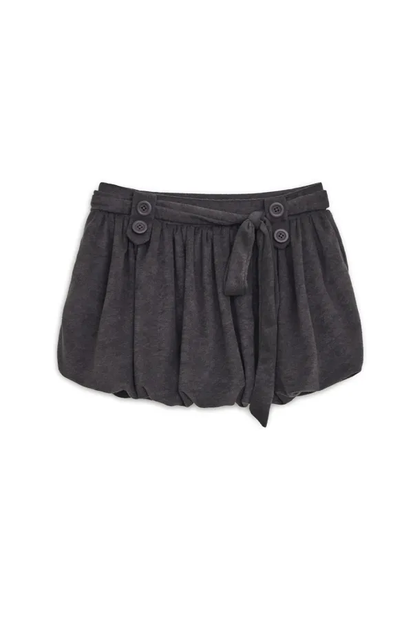 Strap balloon skirt (Charcoal)
