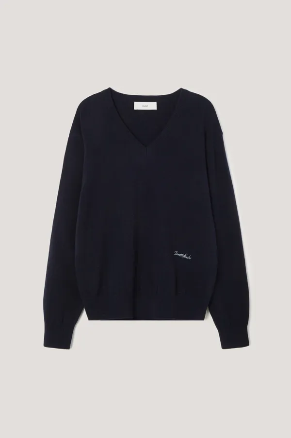UNISEX SOFT V-NECK SWEATER FRENCH NAVY_UDSW6A108N2