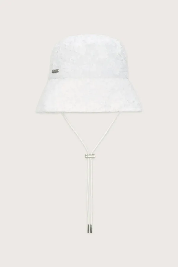 Flower Jacquard Bucket Hat (White)
