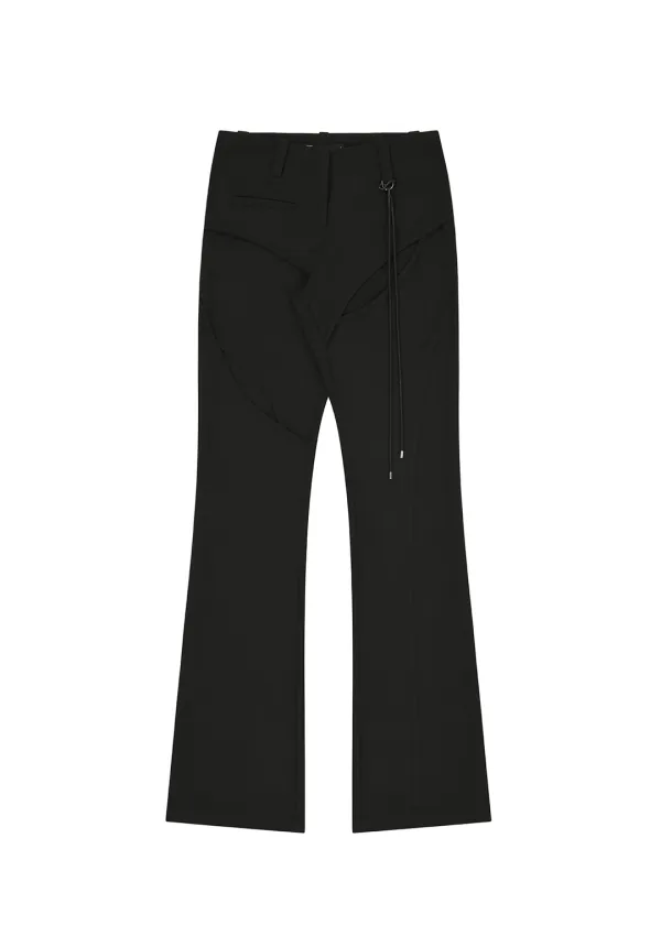 [ 2ND ] LEG SLIT BOOTS CUT PANTS, BLACK