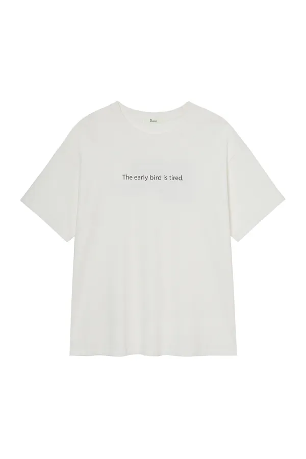 [DJ PARK] THE EARLY BIRD IS TIRED T-SHIRT IN WHITE