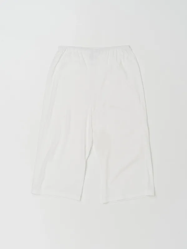 EASY COTTON CROPPED PANTS IN WHITE
