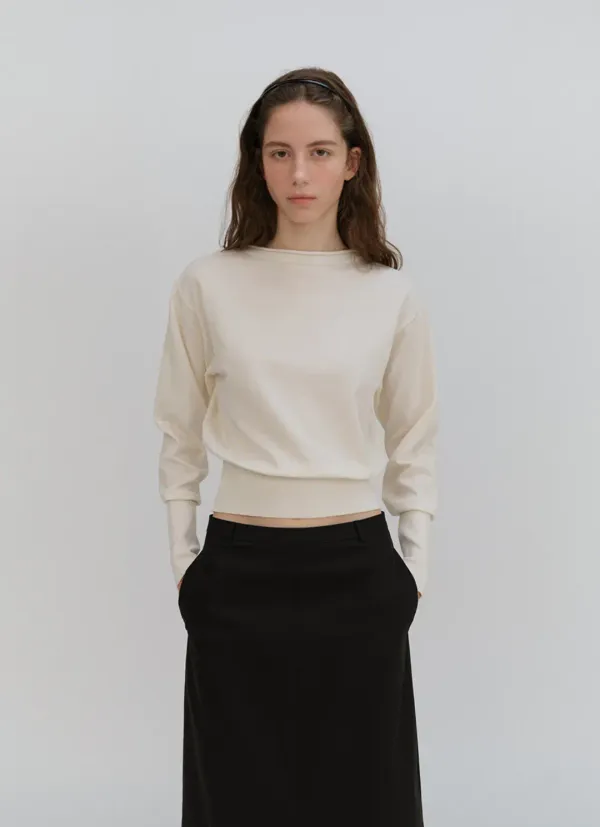 Cotton H-line long skirt_black
