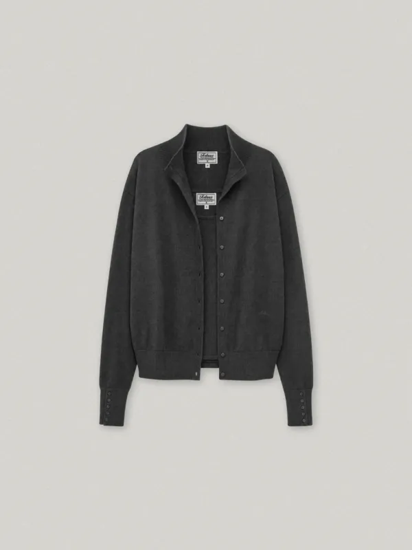 OUVERT HIGH NECK CARDIGAN SET (CHARCOAL) | 폴뉴아