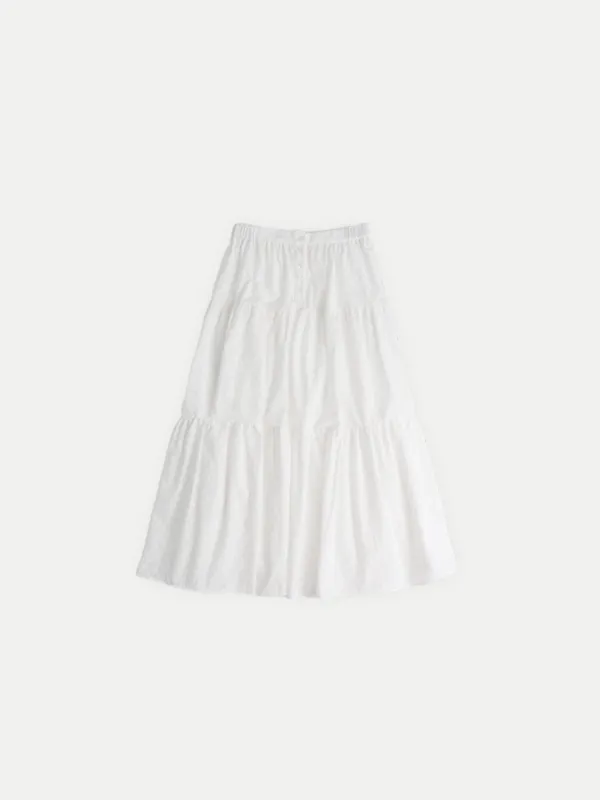 MOMO LONG SKIRT PURE WHITE
