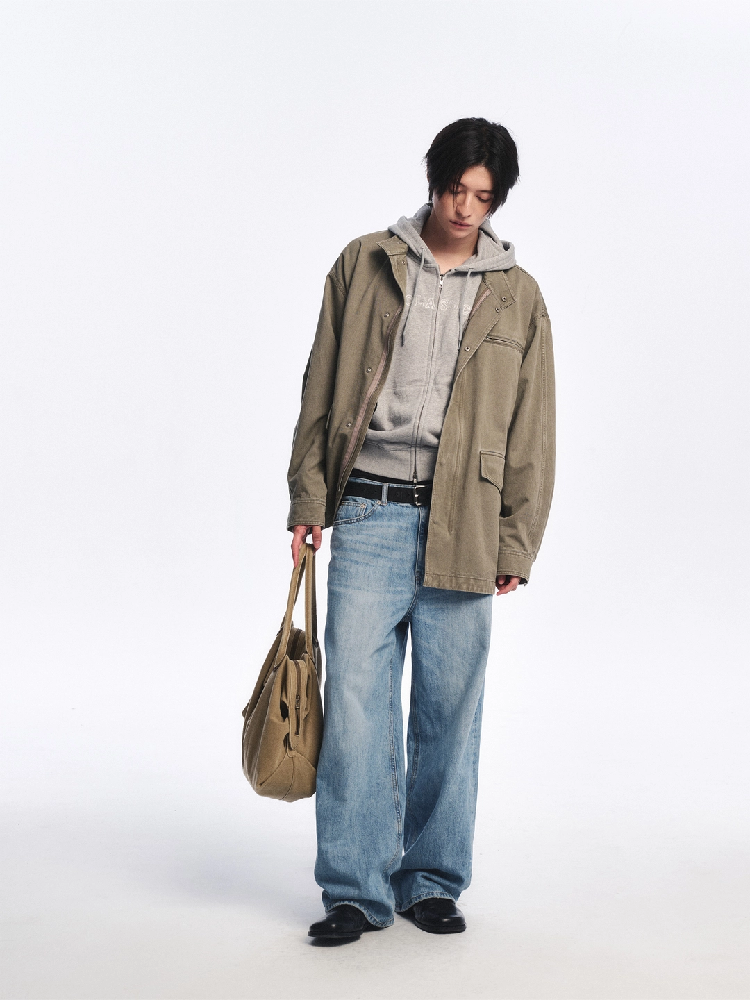 로우클래식 Washed Cotton Utility Jacket_Khaki 상품 이미지 1