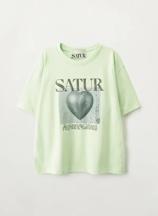 Mirrorball Graphic T-Shirt - Light Green