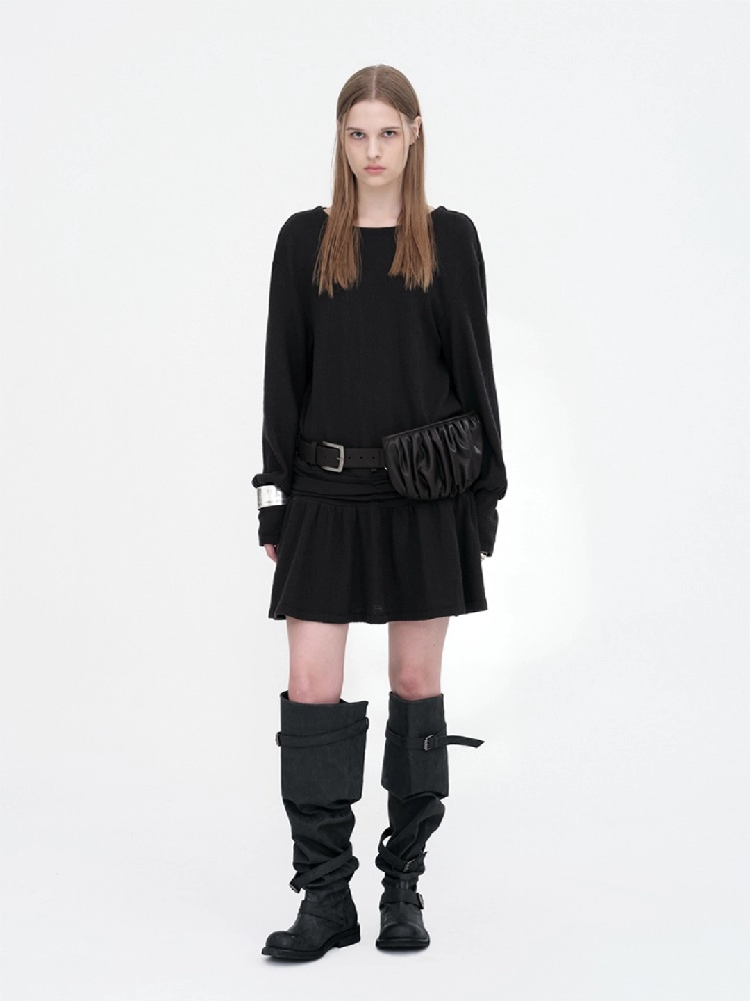 밀로 우먼 Back Open Mini Dress [Black] 상품 이미지 2