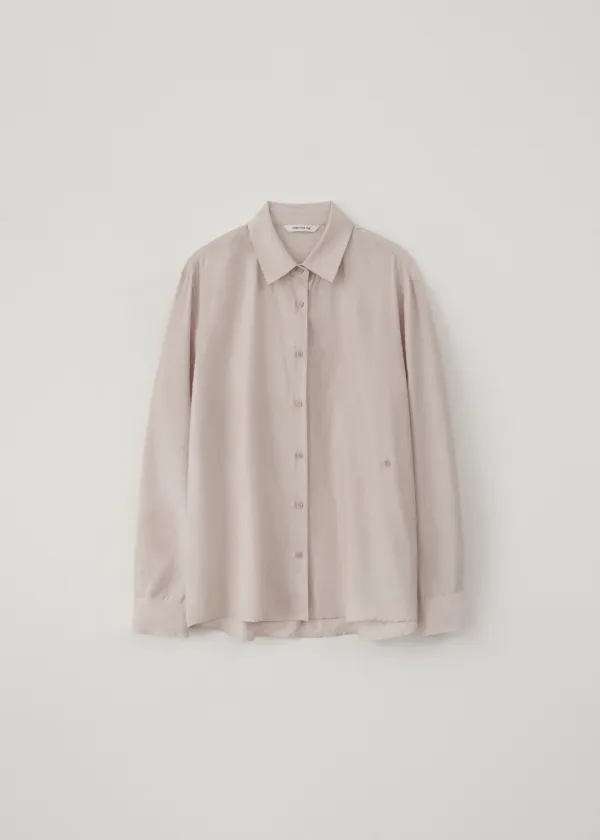 Sene side button shirt (powder pink)