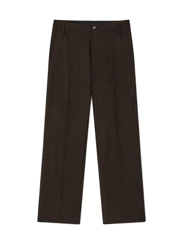 G STRAIGHT WOOL PANTS (BROWN)