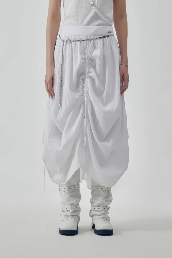 Soft Shirring Skirt [ White ]