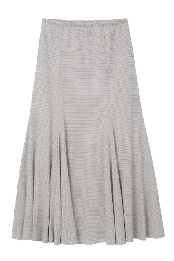 STIRPE MERMAID SKIRT_LIGHT GRAY