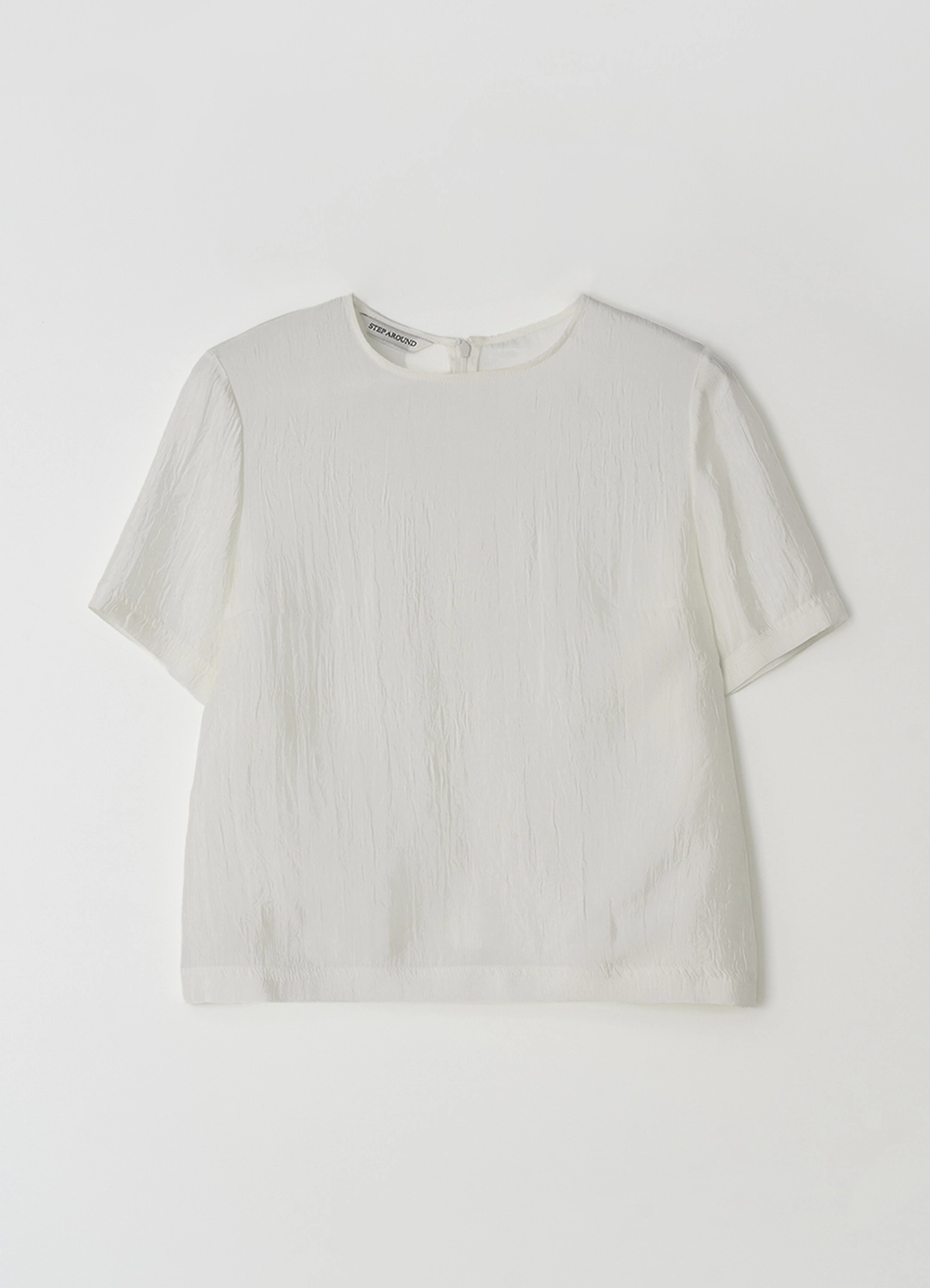 스텝어라운드 [9차] CRACK HALF SLEEVES BLOUSE_WHITE 상품 이미지 1