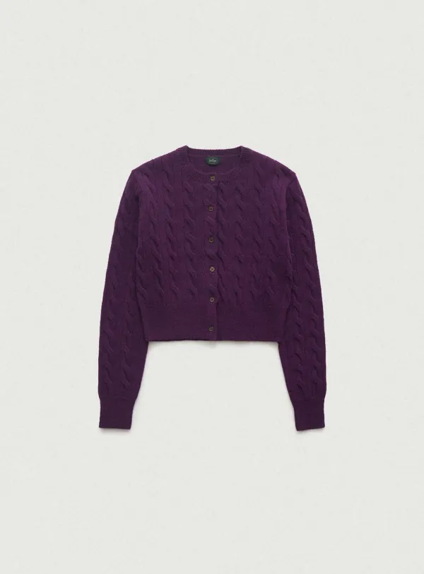 Eden Cable Cardigan_Purple