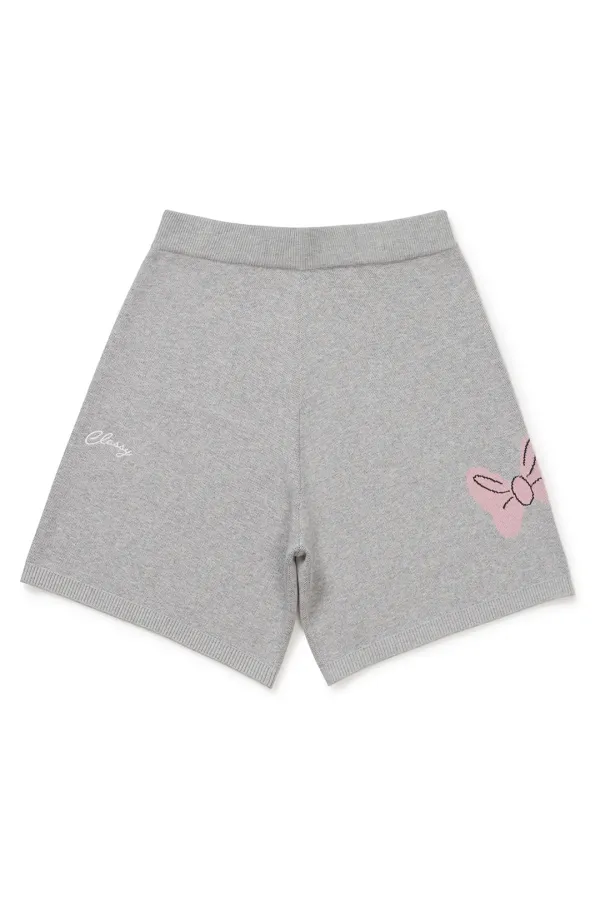 [26SM clove] Graphic Jacquard Knit Pants (Light Grey)