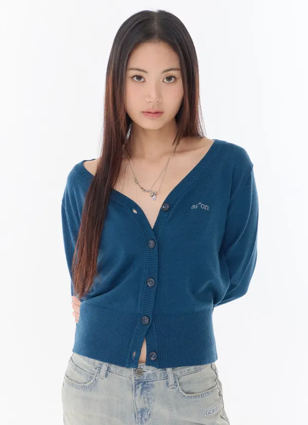SOFTY BASIC CARDIGAN / BLUE GREEN