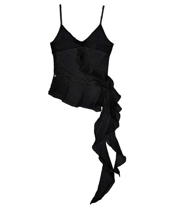 Ruffle Layered Sleeveless [Black]