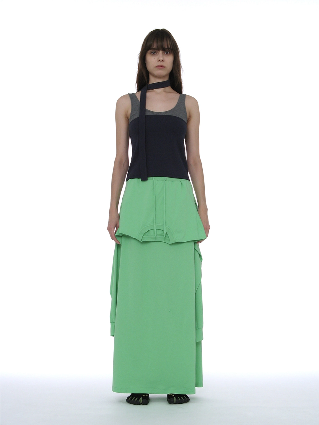 파르티멘토 [WOMEN] DETACHABLE TIE-NECK SLEEVELESS TOP_NAVY 상품 이미지 2