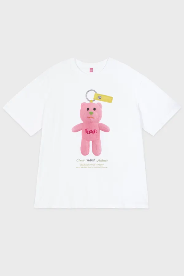 NOONI Bear Keyring T-Shirt (Sorbet Pink)