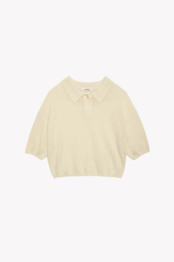 Adore Crop Collar Knit (Butter)