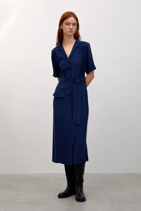 Julie belt strap dress_navy
