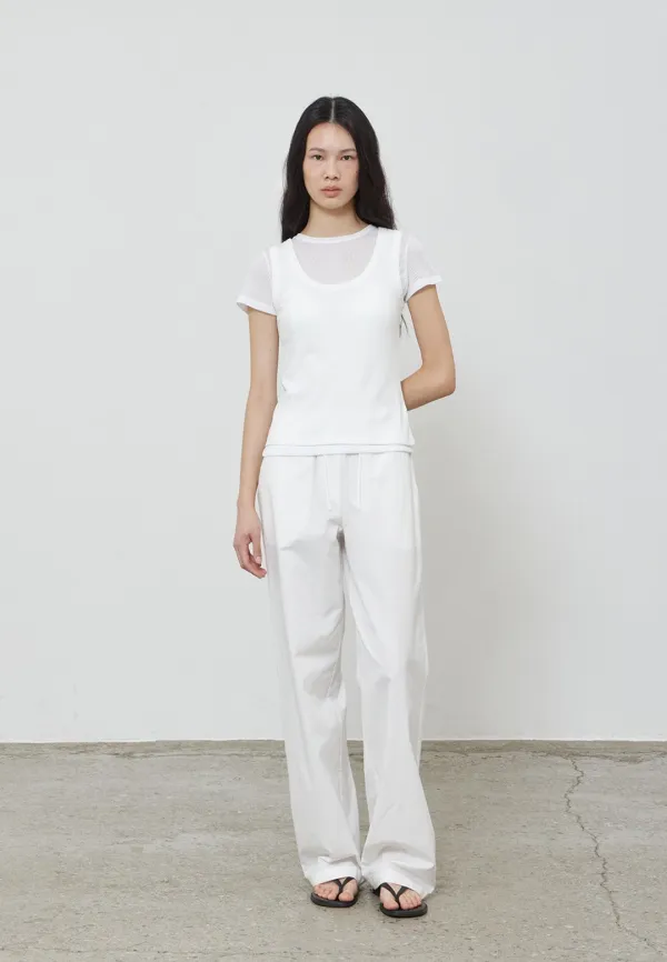COTTON BANDING PANTS - WHITE