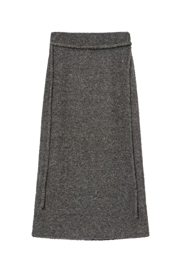 COSMIC KNIT SKIRT IN CHARCOAL